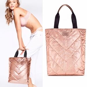 Victoria’s Secret Quilted Tote Bag NWT | Rose Gold Blush | Y2K Chic ✨